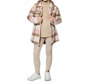 NEW DEUX PAR DEUX plaid pocket overshirt in pink